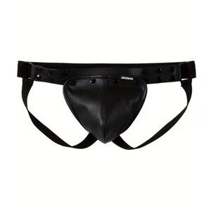 JOCKMAIL Faux Leather Jockstrap Black One Size